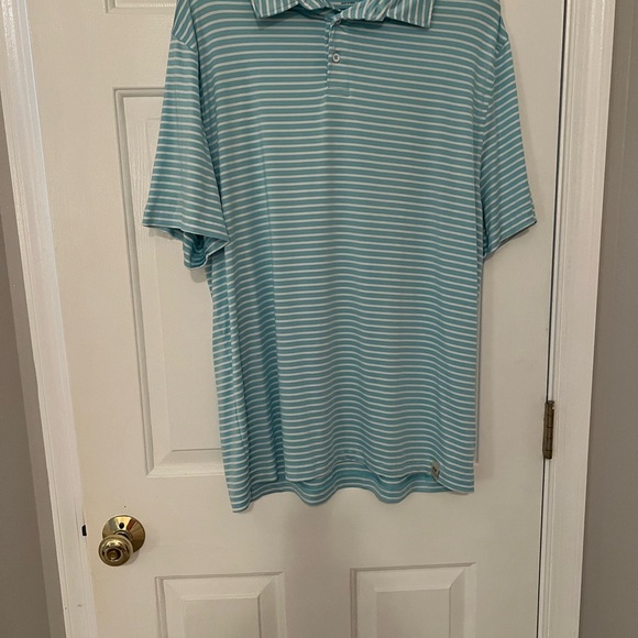 Rorie Whelan Gf Men's Striped Polo Shirt - Light Blue - Picture 1 of 4